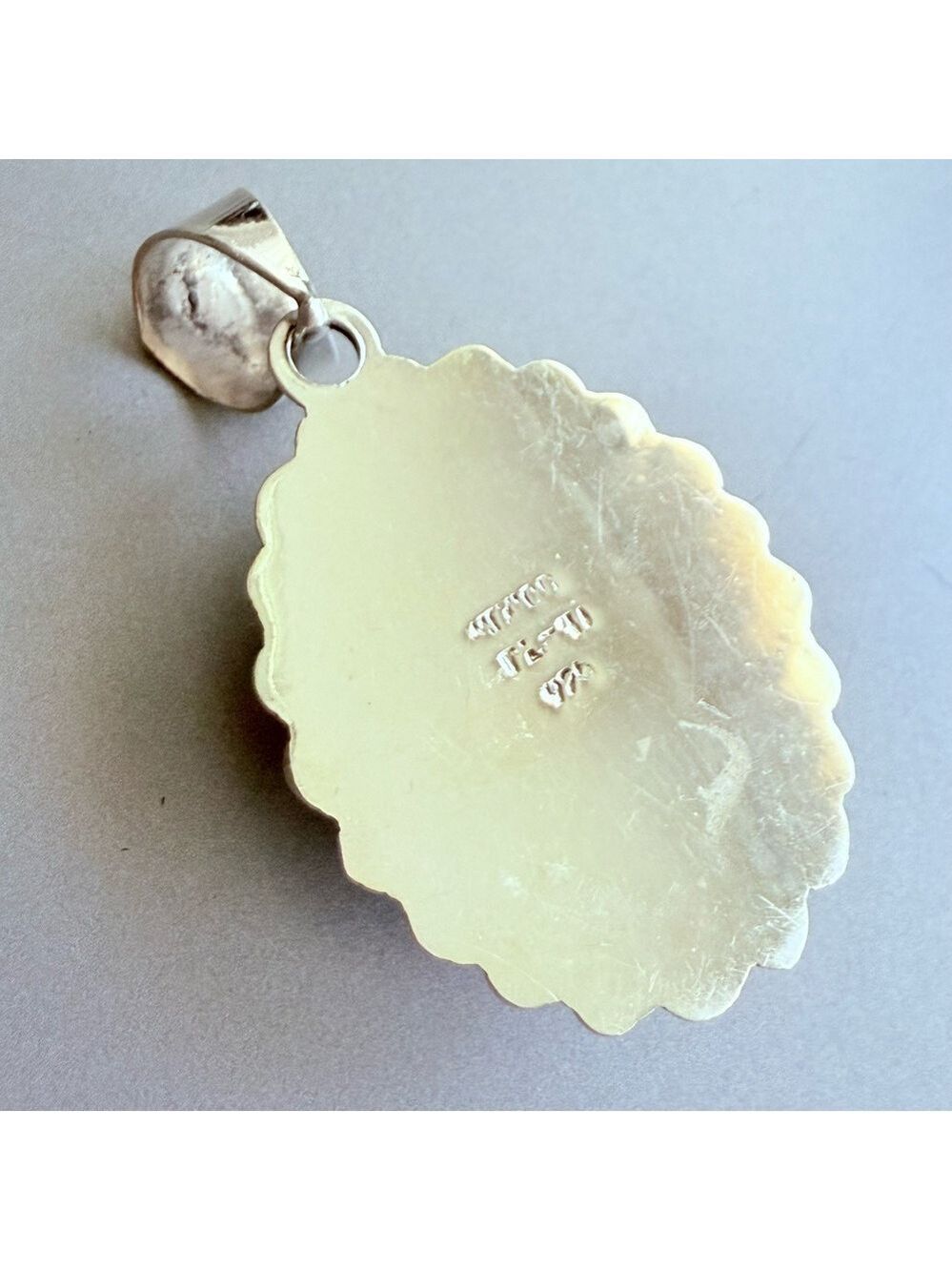 Mexico Opal Mosaic Triplet Sterling Silver Ball Beaded Large Pendant Nec… - Picture 4 of 6
